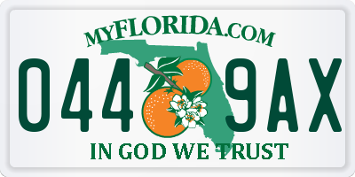 FL license plate 0449AX