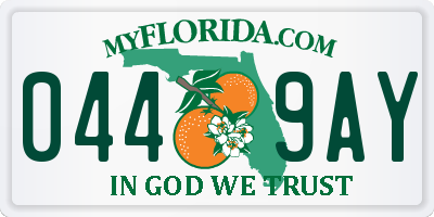 FL license plate 0449AY