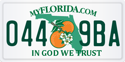 FL license plate 0449BA