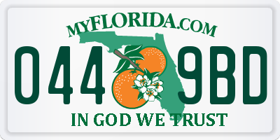 FL license plate 0449BD