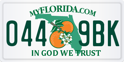 FL license plate 0449BK