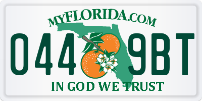 FL license plate 0449BT