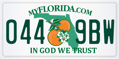FL license plate 0449BW