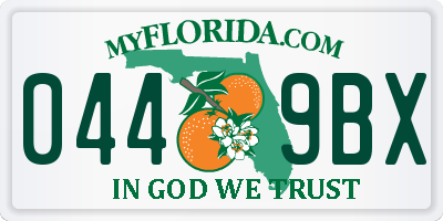 FL license plate 0449BX