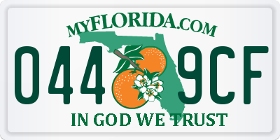 FL license plate 0449CF