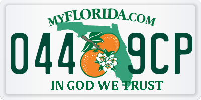 FL license plate 0449CP