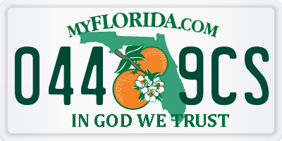 FL license plate 0449CS