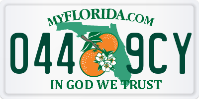 FL license plate 0449CY