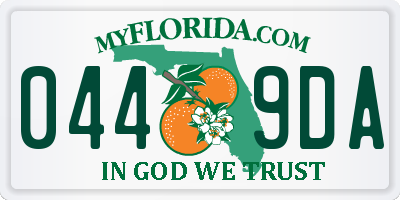 FL license plate 0449DA