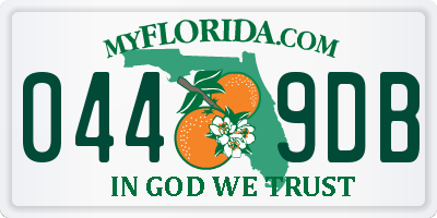 FL license plate 0449DB