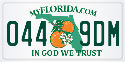 FL license plate 0449DM