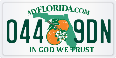 FL license plate 0449DN