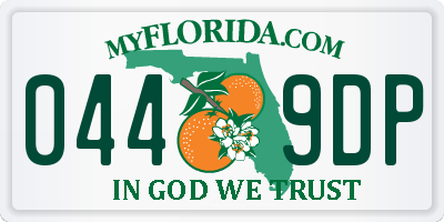 FL license plate 0449DP