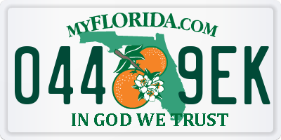 FL license plate 0449EK