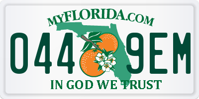 FL license plate 0449EM