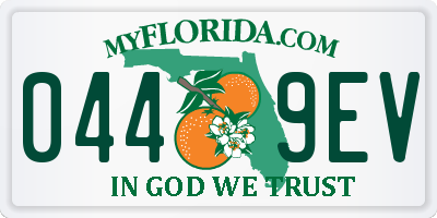 FL license plate 0449EV