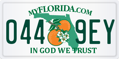 FL license plate 0449EY
