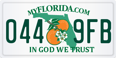 FL license plate 0449FB