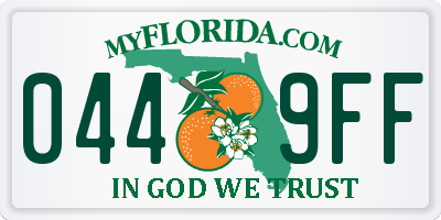 FL license plate 0449FF
