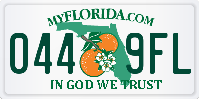 FL license plate 0449FL