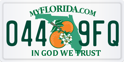 FL license plate 0449FQ