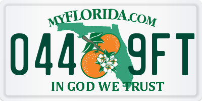 FL license plate 0449FT