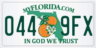 FL license plate 0449FX