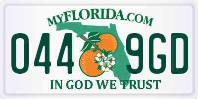 FL license plate 0449GD