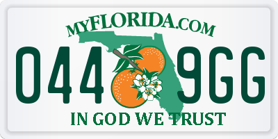 FL license plate 0449GG