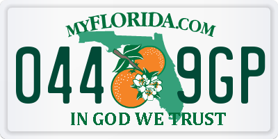FL license plate 0449GP
