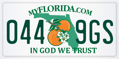 FL license plate 0449GS