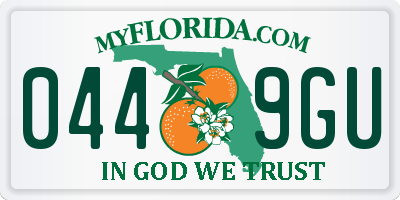 FL license plate 0449GU