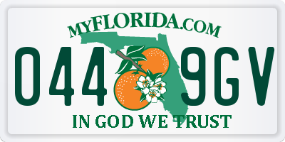 FL license plate 0449GV