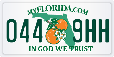 FL license plate 0449HH