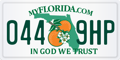 FL license plate 0449HP