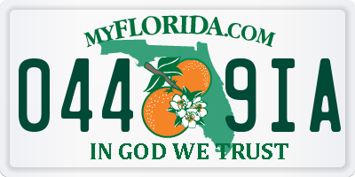 FL license plate 0449IA