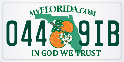 FL license plate 0449IB