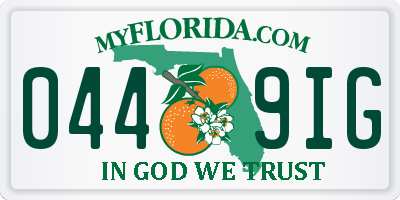 FL license plate 0449IG