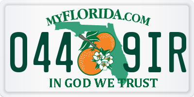 FL license plate 0449IR