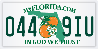 FL license plate 0449IU