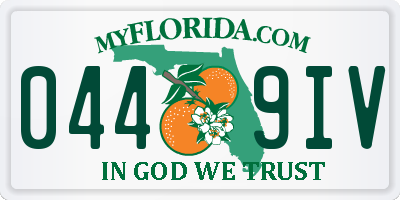 FL license plate 0449IV