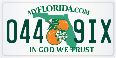 FL license plate 0449IX