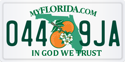 FL license plate 0449JA