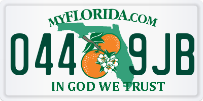 FL license plate 0449JB