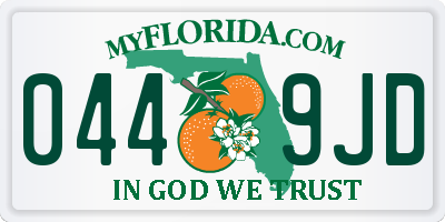 FL license plate 0449JD