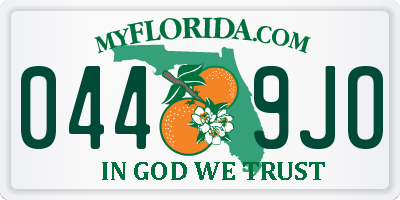 FL license plate 0449JO
