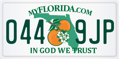FL license plate 0449JP