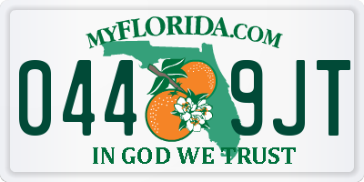 FL license plate 0449JT