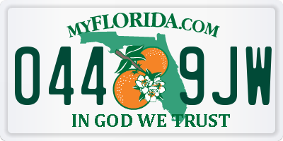 FL license plate 0449JW