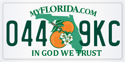 FL license plate 0449KC